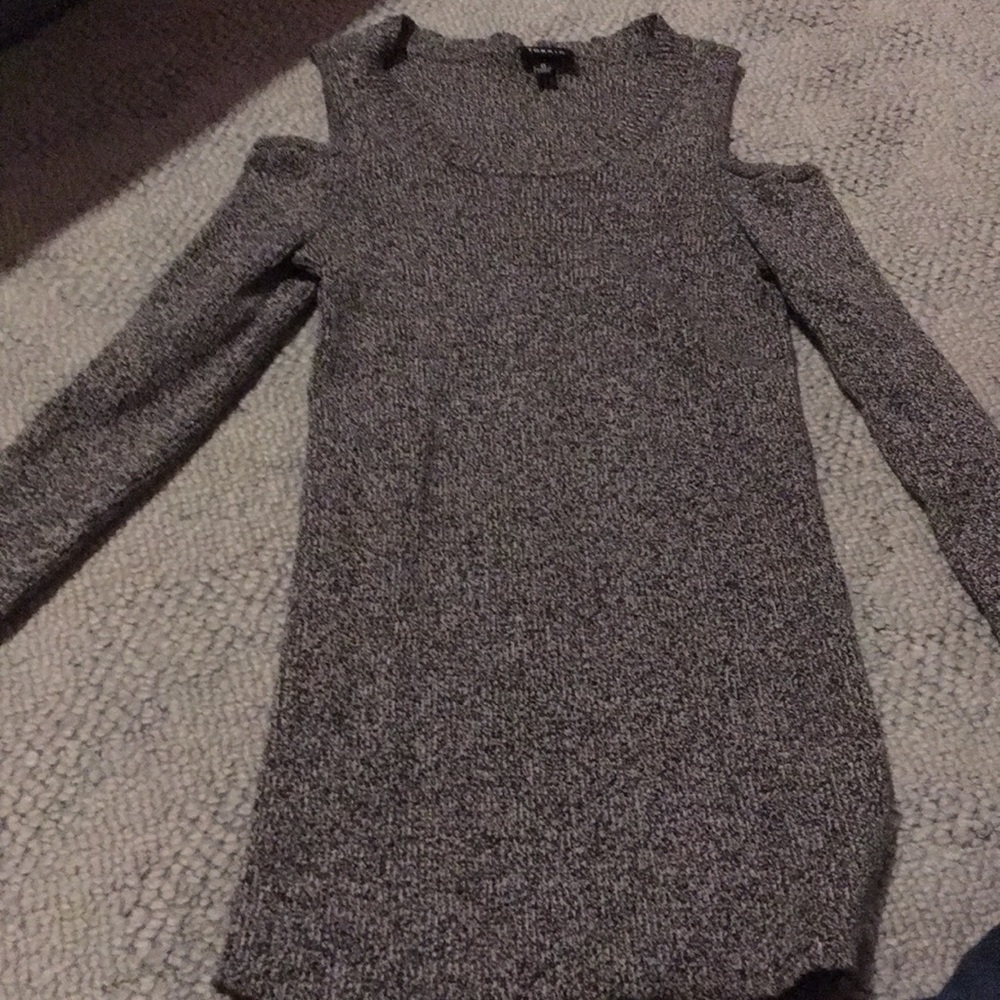 Grey cold shoulder sweater